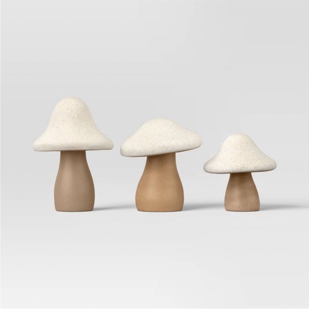 Threshold 3-Piece Mushroom Figurine Set